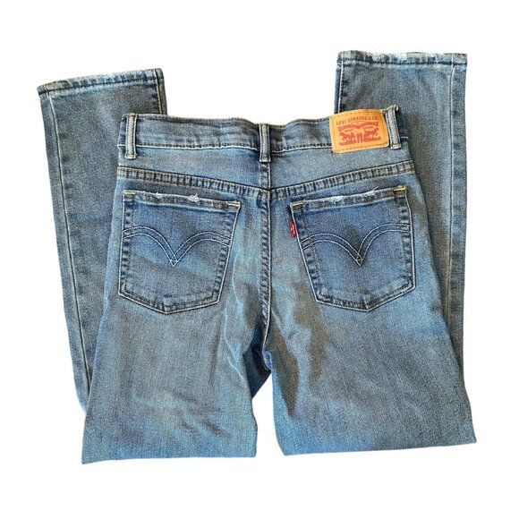 Levi's High Rise Ankle Straight Distressed Medium Wash Denim Jeans 12 - Picture 6 of 6